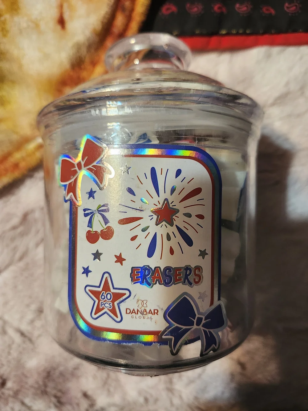 Danbar Global 60-Piece Patriotic Eraser Jar